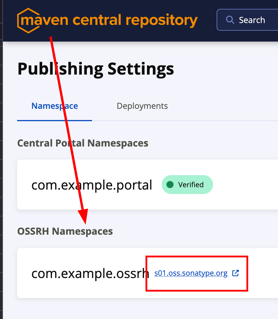 Publishing settings screenshot