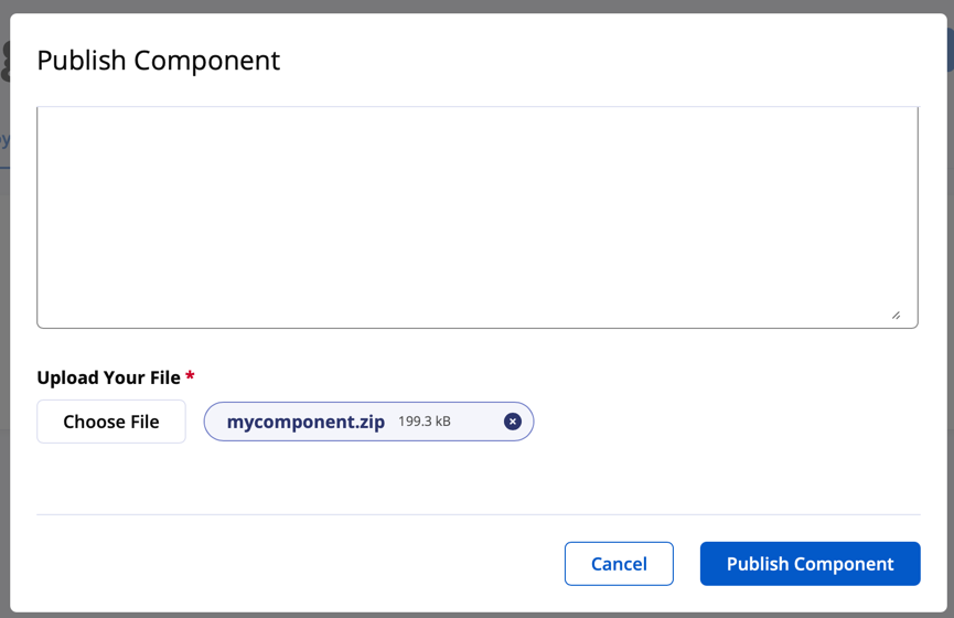 Publish Component - Upload